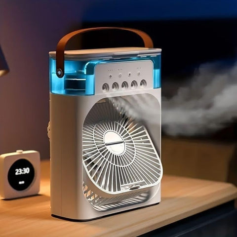 Portable Air Conditioners - Small AC Quiet Personal Air Cooler,USB Powered Mini Desktop Cooling Misting Fan, 1 | 2 | 3 Timer 3 Smart Speeds,360°Adjustment Office, Hot Room Water (White)