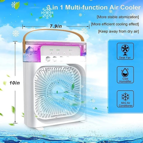 Portable Air Conditioners - Small AC Quiet Personal Air Cooler,USB Powered Mini Desktop Cooling Misting Fan, 1 | 2 | 3 Timer 3 Smart Speeds,360°Adjustment Office, Hot Room Water (White)