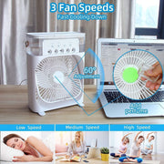 Portable Air Conditioners - Small AC Quiet Personal Air Cooler,USB Powered Mini Desktop Cooling Misting Fan, 1 | 2 | 3 Timer 3 Smart Speeds,360°Adjustment Office, Hot Room Water (White)