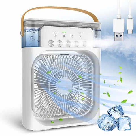 Portable Air Conditioners - Small AC Quiet Personal Air Cooler,USB Powered Mini Desktop Cooling Misting Fan, 1 | 2 | 3 Timer 3 Smart Speeds,360°Adjustment Office, Hot Room Water (White)