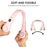 Portable Neck Fan Rechargeable Smart Cooling With 3 Speed USB Charging Low Noise Mini Fans For Kitchen Travel Outdoor & Office For Men & Women