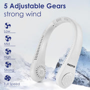 Portable Neck Fan Rechargeable Smart Cooling With 3 Speed USB Charging Low Noise Mini Fans For Kitchen Travel Outdoor & Office For Men & Women