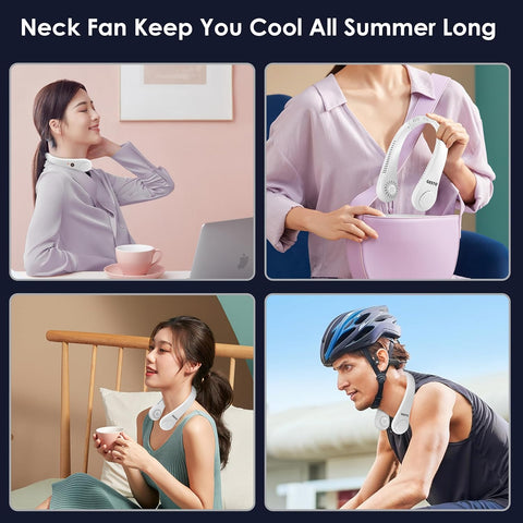 Portable Neck Fan Rechargeable Smart Cooling With 3 Speed USB Charging Low Noise Mini Fans For Kitchen Travel Outdoor & Office For Men & Women